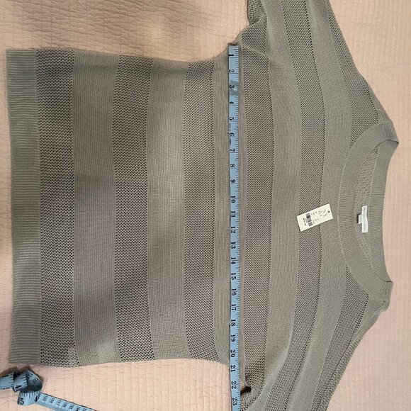 Gray Sweater Top with Mesh Sections - Picture 5 of 10